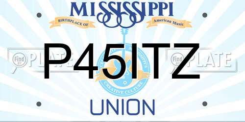 P45ITZ Mississippi License Plate