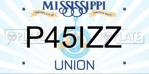 P45IZZ Mississippi License Plate