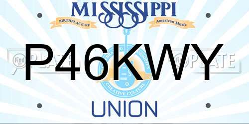 P46KWY Mississippi License Plate
