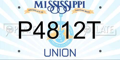 P4812T Mississippi License Plate
