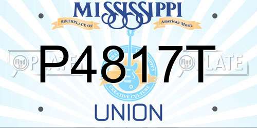 P4817T Mississippi License Plate