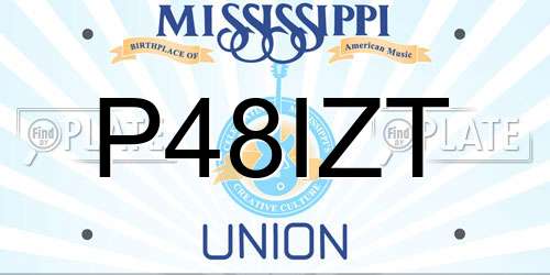 P48IZT Mississippi License Plate