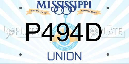 P494D Mississippi License Plate