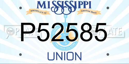 P52585 Mississippi License Plate