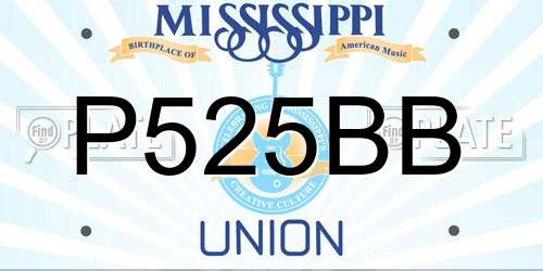 P525BB Mississippi License Plate