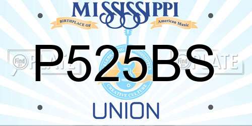 P525BS Mississippi License Plate