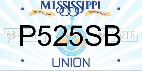 P525SB Mississippi License Plate