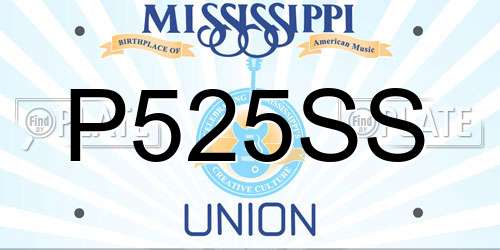 P525SS Mississippi License Plate
