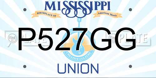 P527GG Mississippi License Plate