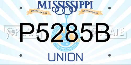 P5285B Mississippi License Plate