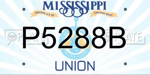 P5288B Mississippi License Plate