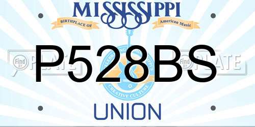 P528BS Mississippi License Plate