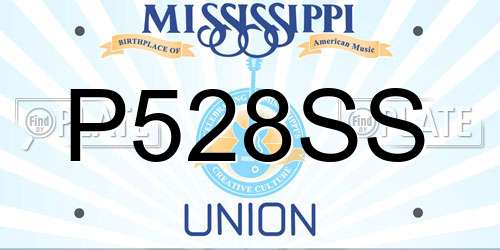 P528SS Mississippi License Plate