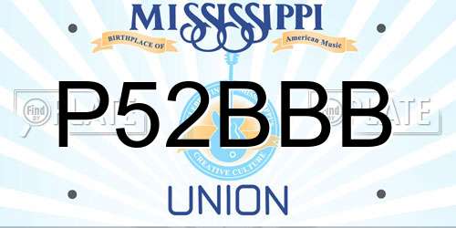 P52BBB Mississippi License Plate