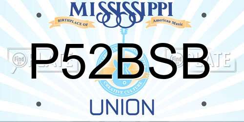 P52BSB Mississippi License Plate