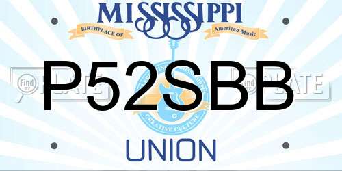 P52SBB Mississippi License Plate
