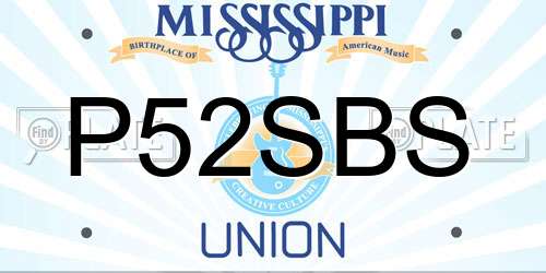 P52SBS Mississippi License Plate