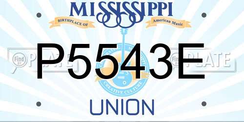 P5543E Mississippi License Plate