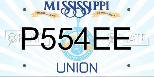 P554EE Mississippi License Plate