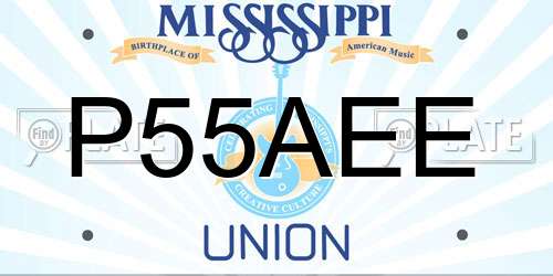 P55AEE Mississippi License Plate