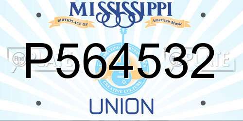 P564532 Mississippi License Plate