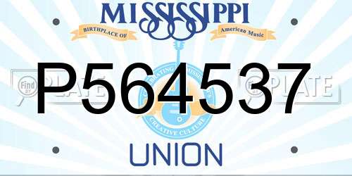 P564537 Mississippi License Plate
