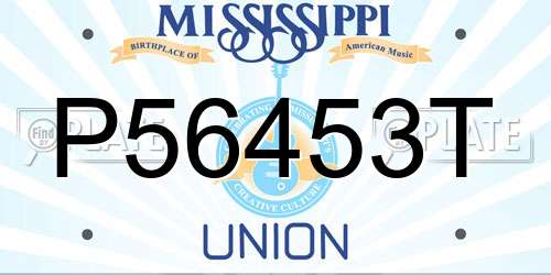 P56453T Mississippi License Plate