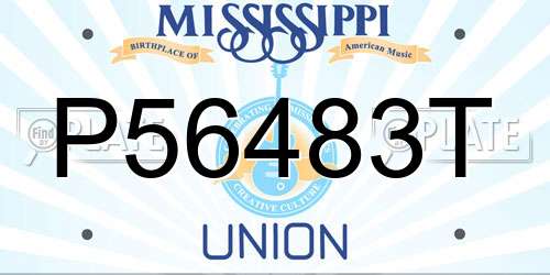P56483T Mississippi License Plate