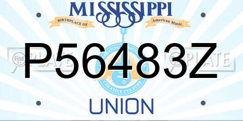 P56483Z Mississippi License Plate