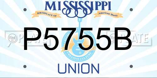 P5755B Mississippi License Plate