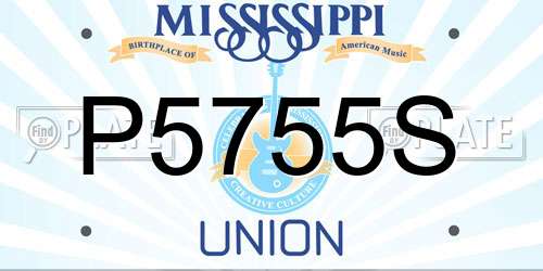 P5755S Mississippi License Plate