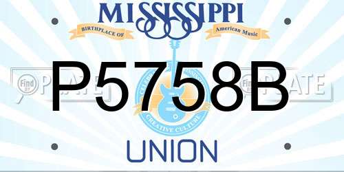 P5758B Mississippi License Plate