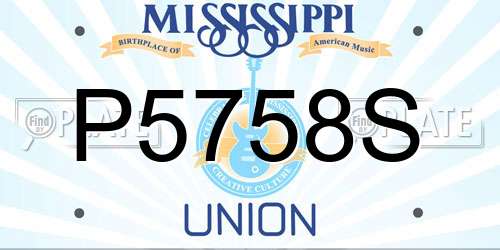 P5758S Mississippi License Plate