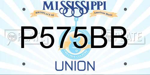P575BB Mississippi License Plate