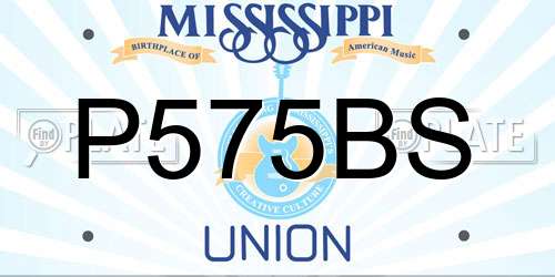 P575BS Mississippi License Plate