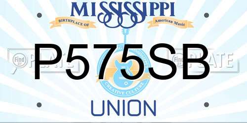 P575SB Mississippi License Plate