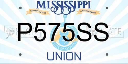 P575SS Mississippi License Plate