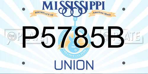 P5785B Mississippi License Plate