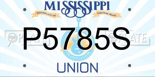 P5785S Mississippi License Plate