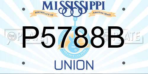 P5788B Mississippi License Plate