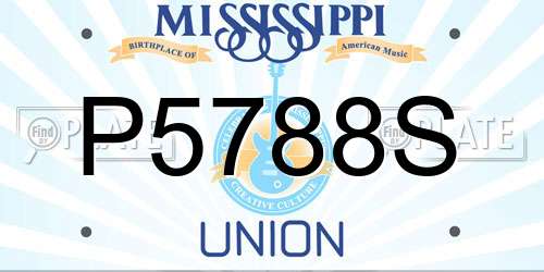 P5788S Mississippi License Plate