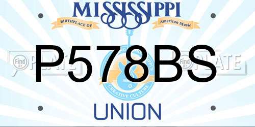P578BS Mississippi License Plate