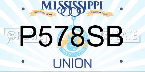 P578SB Mississippi License Plate