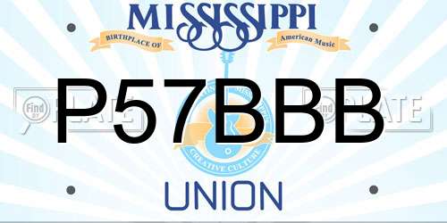 P57BBB Mississippi License Plate