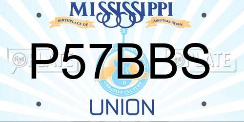 P57BBS Mississippi License Plate