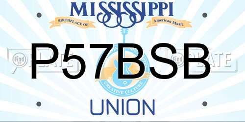 P57BSB Mississippi License Plate