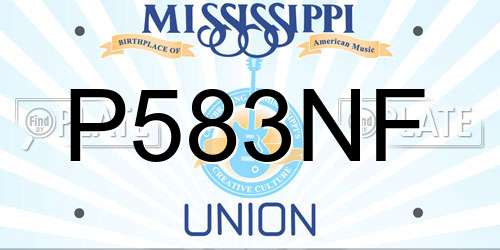 P583NF Mississippi License Plate
