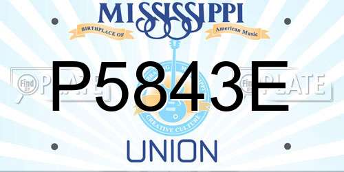 P5843E Mississippi License Plate