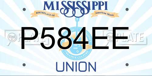 P584EE Mississippi License Plate