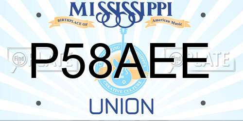 P58AEE Mississippi License Plate